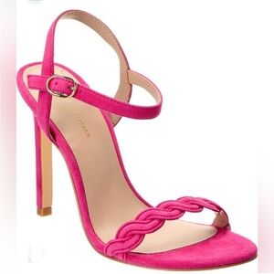 STUART WEITZMAN
Dancer Twistie
3” Suede Pink Sandal Size 8  NEW 
$450